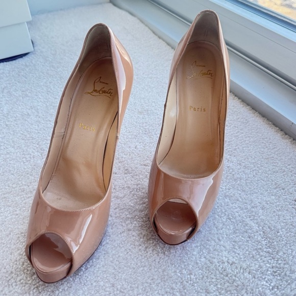 Christian Louboutin Women's Peep Toe Heels - Tan - Picture 1 of 15